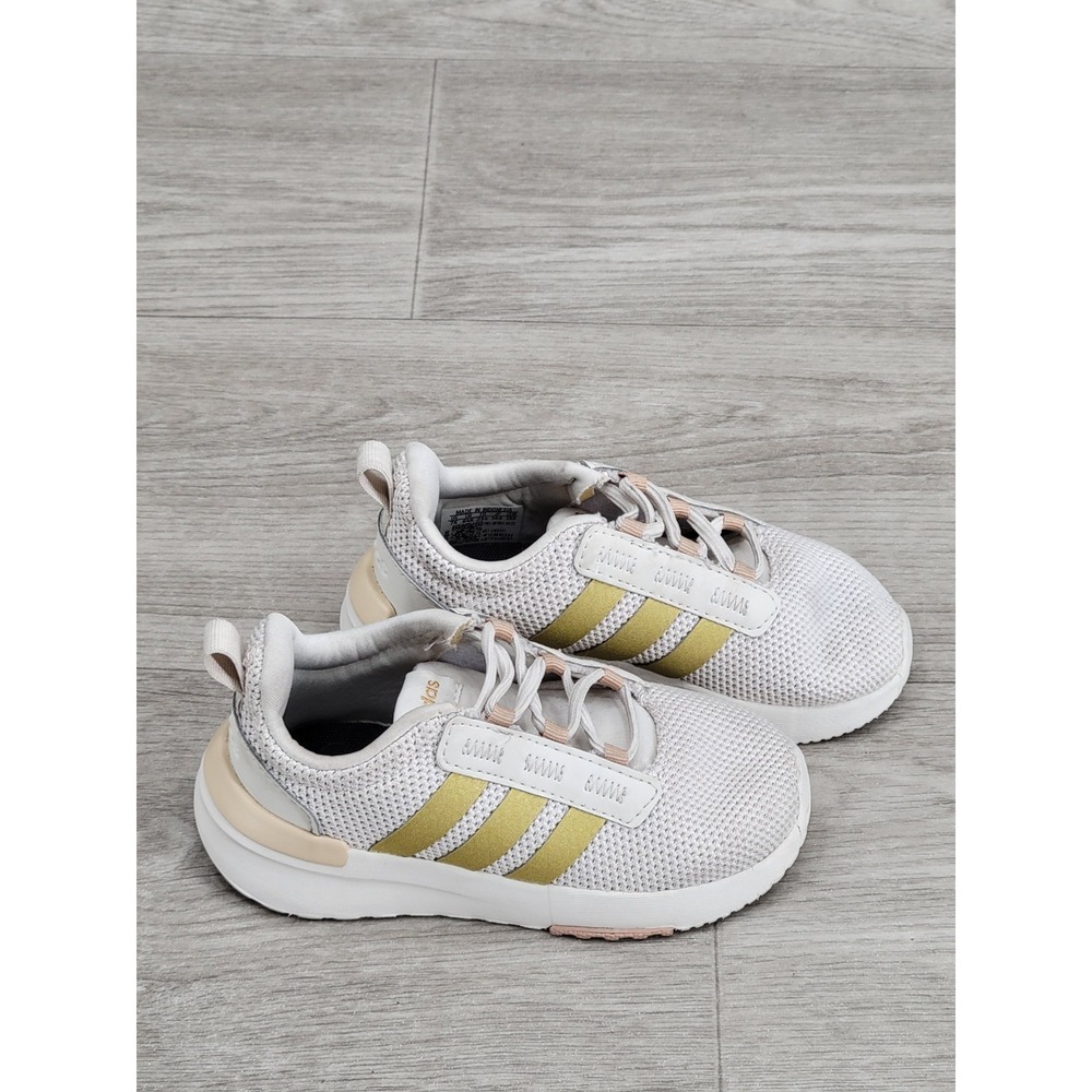 Adidas Racer TR21 Kids Size 7K Gold Beige Running Athletic Sneakers Shoes